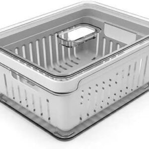 OU OF450NT Organizador de Geladeira com Escorredor Interno, 2,2 L - Caixa Plástica para Legumes, Saladas