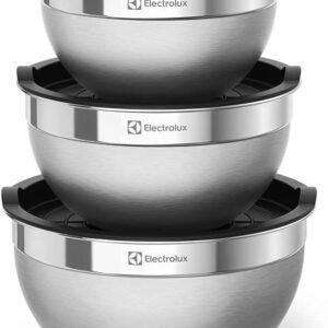 Electrolux Kit Bowls Tigelas de Inox com Tampa Plástica, 3 Unidades