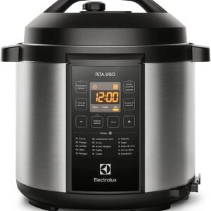 Electrolux Panela pressão elétrica Electrolux digital capacidade 6L silenciosa segura 10 travas segurança 15 receitas pré-programadas 3 níveis pressão PCC20 inox preto 127v por Rita Lobo