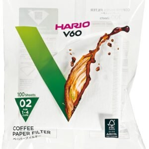 Hario Filtro De Papel para Coador de Café Branco V60 Tamanho 02 Pacote Com 100 Unidades Original Japão