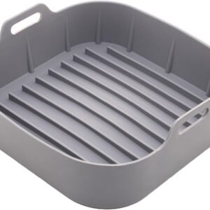 LYOR - Forma Quadrada de Silicone para Air Fryer Cinza 20Cm x 7Cm