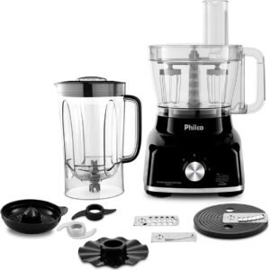 Multiprocessador Philco 9 em 1 Glass Turbo 1400W PMP1600P 220V